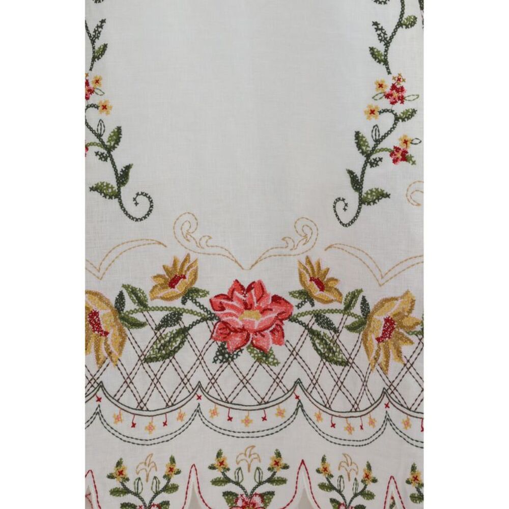 Farm Rio Women Embroidered Midi Dress With Asymmetrical Hem - Picture 3 of 3